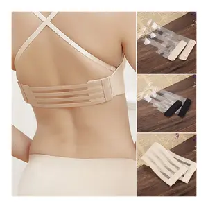 Women New Silicone Non Slip Buckle Clear Bra Straps Invisible Transparent Bra Strap Backless Elastic Bra Extender Shoulder Strap
