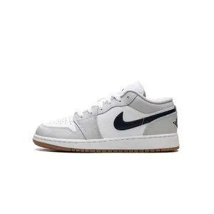 Jordan 1 Low GS "White Neutral Grey Gum Midnight Navy" 553560 146