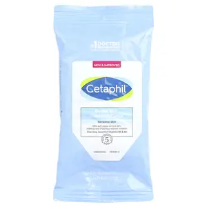 Cetaphil Gentle Skin Cleansing Cloths, Fragrance Free, 10 Pre-Moistened Cloths