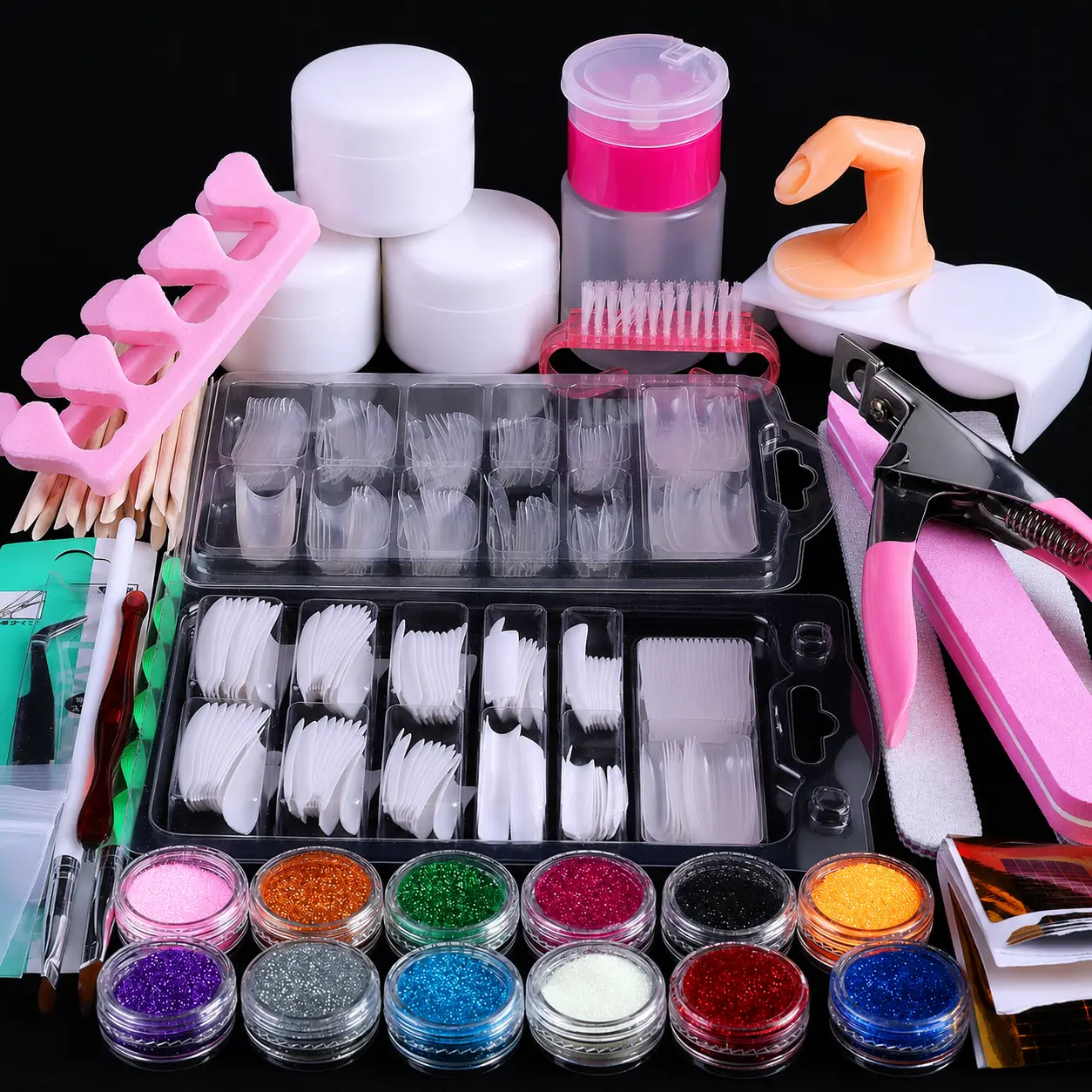 Professional Acrylic Nail Kit for Beginners, Complete Nail Extension Starter Set with Acrylic Powder, Liquid & Nail Tools for Home Salon Use