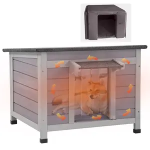 Aivituvin Insulated Wooden Cat House with Soft Liner | Waterproof Roof-AIR12-IN