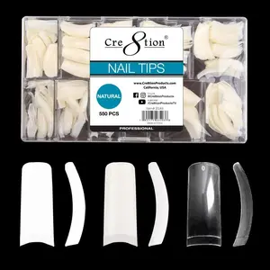 Cre8tion Extension Nail Tips in a Box - French White (#0-#10)  - 550pcs
