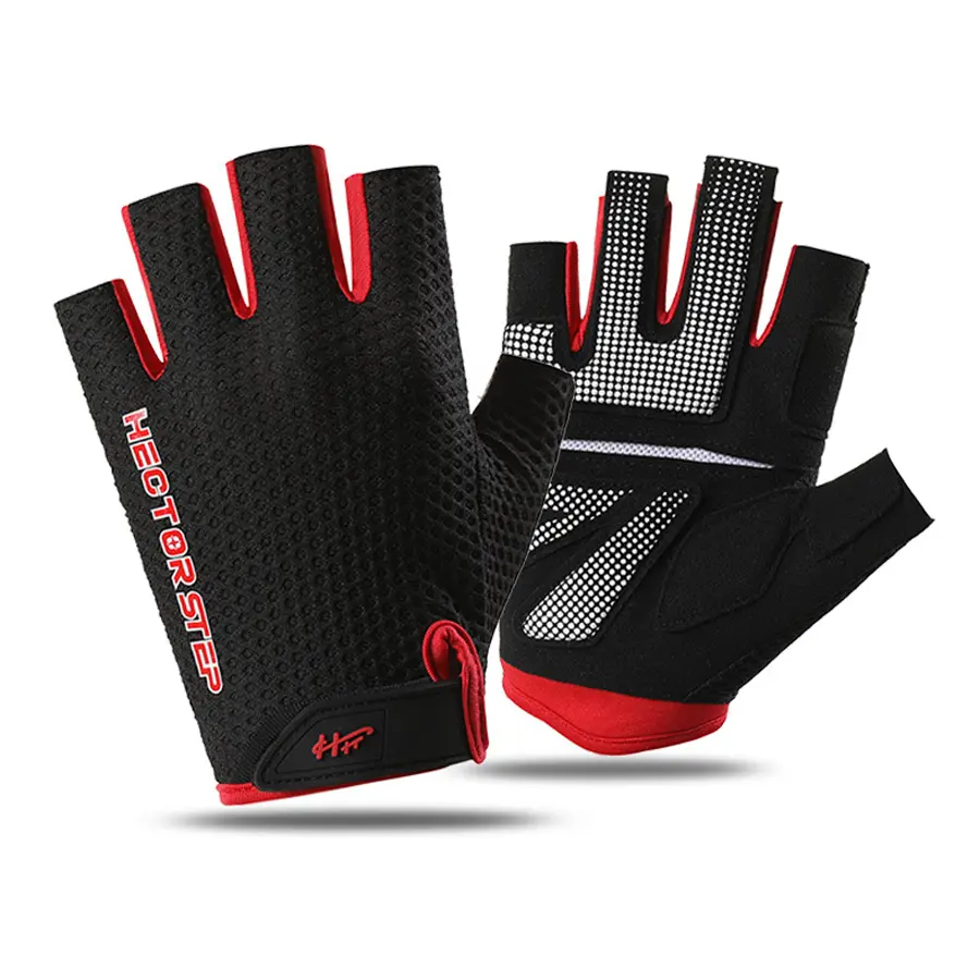 Breathable Mesh Half-Finger Cycling Gloves, Anti-Slip Shock Absorbing Padded Palm, Lightweight Biking Gloves for Mountain Biking Road Cycling Gym Workout
