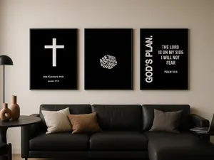 Hypebeast Christian Wall Art - Select 1 Poster from 3 Designs, UNFRAMED, Vintage Bedroom/Bathroom Decor wall decor wall art posters Religious Cross Print Artwork