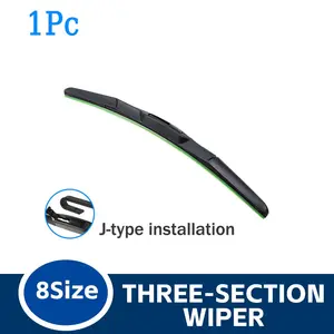 Multi-Size Three-Section Soft Rubber Wiper Blade Set, Car Front Windshield Quiet Squeegee Accessory, Durable Multi-Size Fit Parts, Vehicle Wipers, Auto Parts