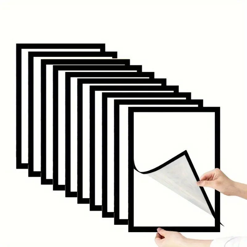 1pc  Simple A4 Black/Silvery with Adhesive Backing Sticky Magnetic Suction File Bag Advertising Display Sign