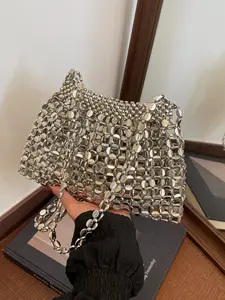 Spring Summer New Sequined Patchwork Shoulder Bag, Elegant Versatile Crossbody Evening Bag, High-End Stylish Handbag