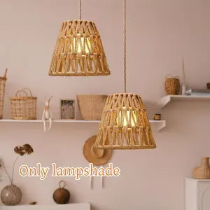 1pcs Bohemian Handwoven Decorative Lampshades - Clip-On Pendant Shade Replacements, Modern Style