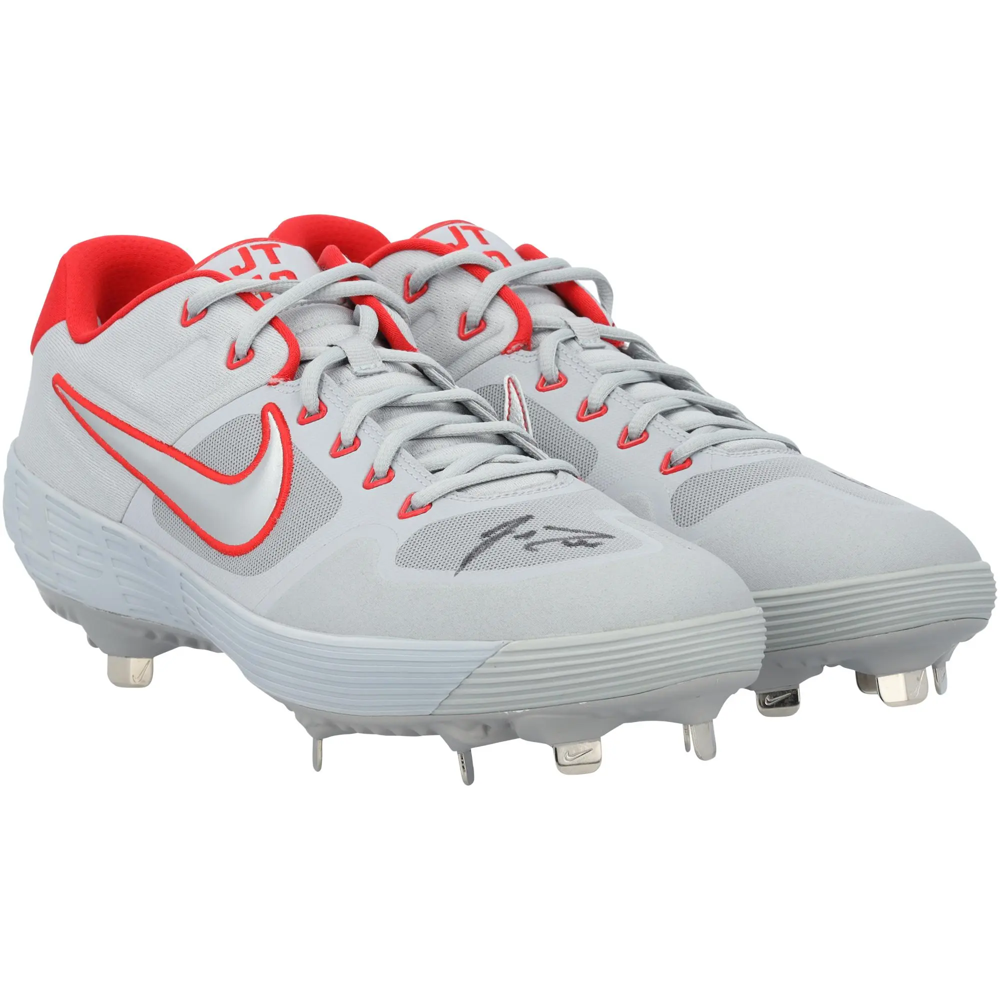 J.T. Realmuto Philadelphia Phillies Autographed Player-Issued Gray and Red Nike Cleats from the 2021 MLB Season - Fanatics Authentic Certified