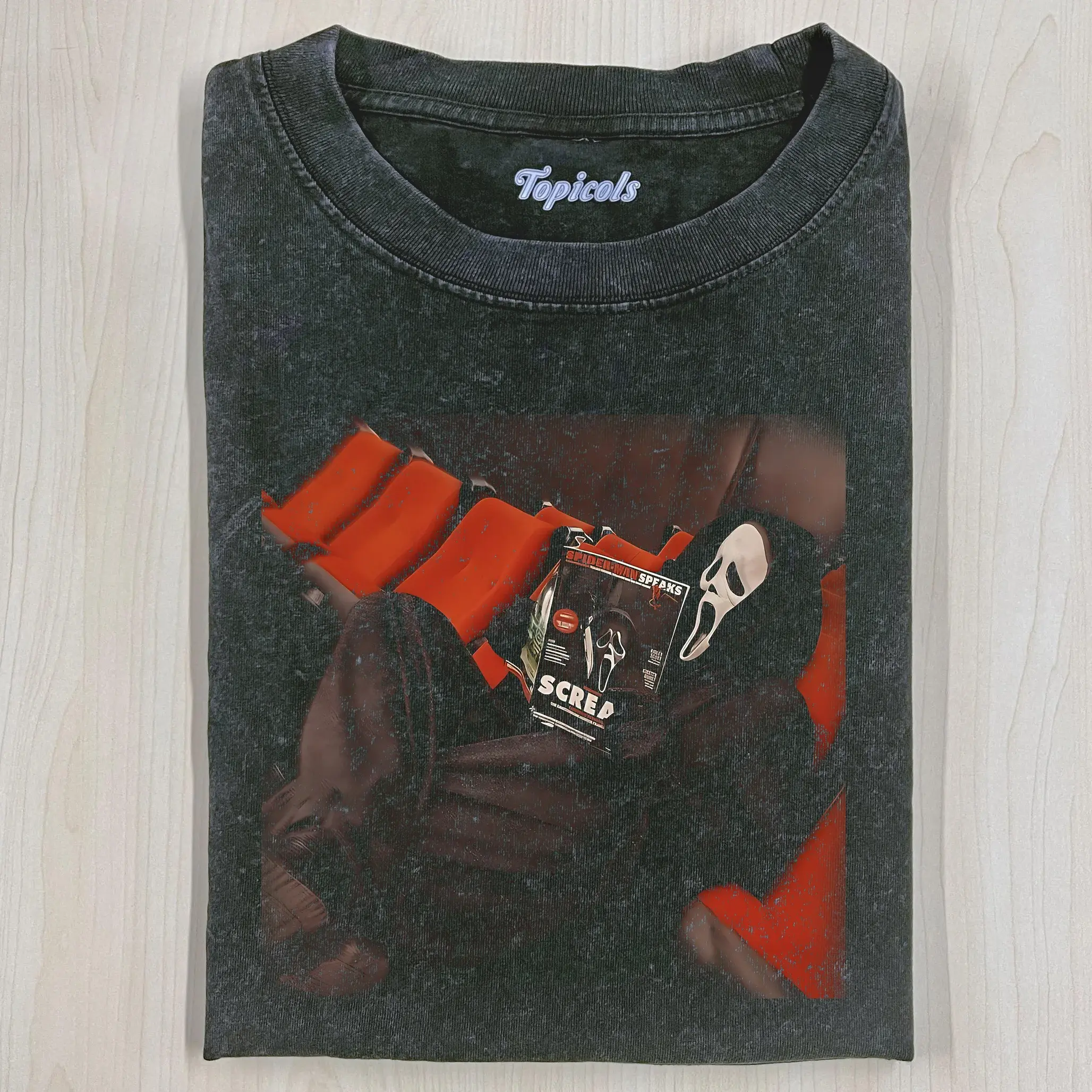 WASHED UNISEX MEME CLASSIC GHOST FACE HALLOWEEN T-SHIRT