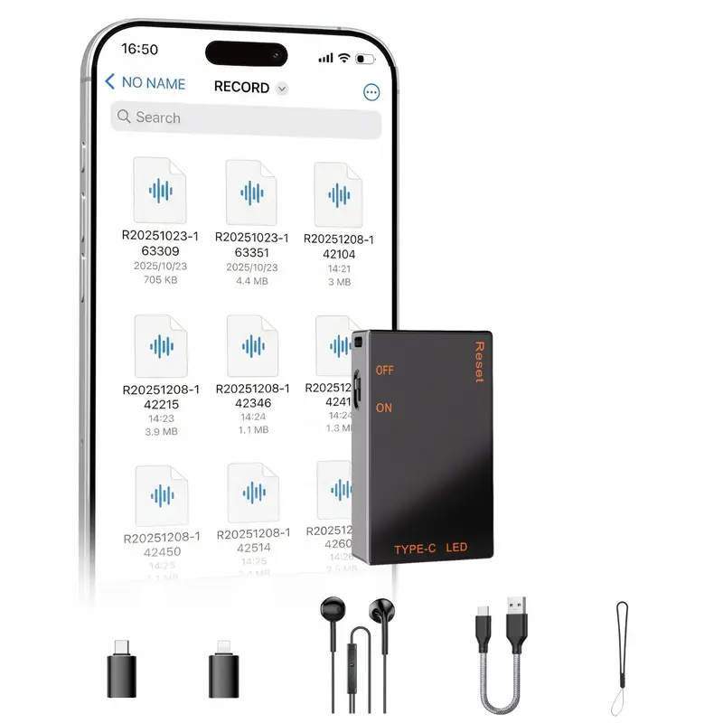 Magnetic Smart Voice Recorder - AI-Intelligent Triple Noise Reduction, 1536 Kbps 3D HD Stereo Audio, Adjustable Recording, USB, MP3 Player, Compact Portable Recorder, Magnetic Desk Hold, Travel Gadget for Business, Lectures, Digital Products