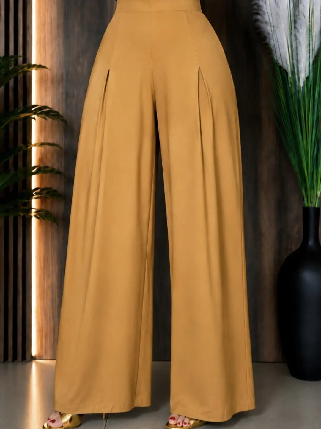 Hadassah Grace Palazzo – High Waist Stretch Wide Leg Pants