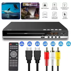 DVD Player High-Defination 1080P Home DVD Player Box for TV DVD228 HD DVD Player CD-Discs Player AV Output MIC-Port US Plug