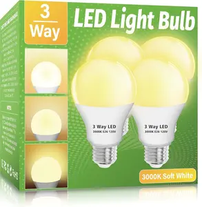 3 Way LED Light Bulbs, 3 Way Light Bulbs 30 70 100 Soft White 3000K,E26 Medium Base A19 Three Way Light Bulb, Indoor 3way Bulb for Reading
