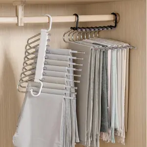 9 Layer Pants Hanger Set, Multifunctional Clothes Hanger, Space-Saving Multi-Functional Design, Ideal for Pants & Jean Storage, Perfect Summer Gift Choice