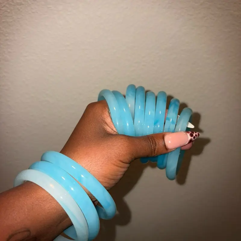 Blueberry Blue Jade Bangles