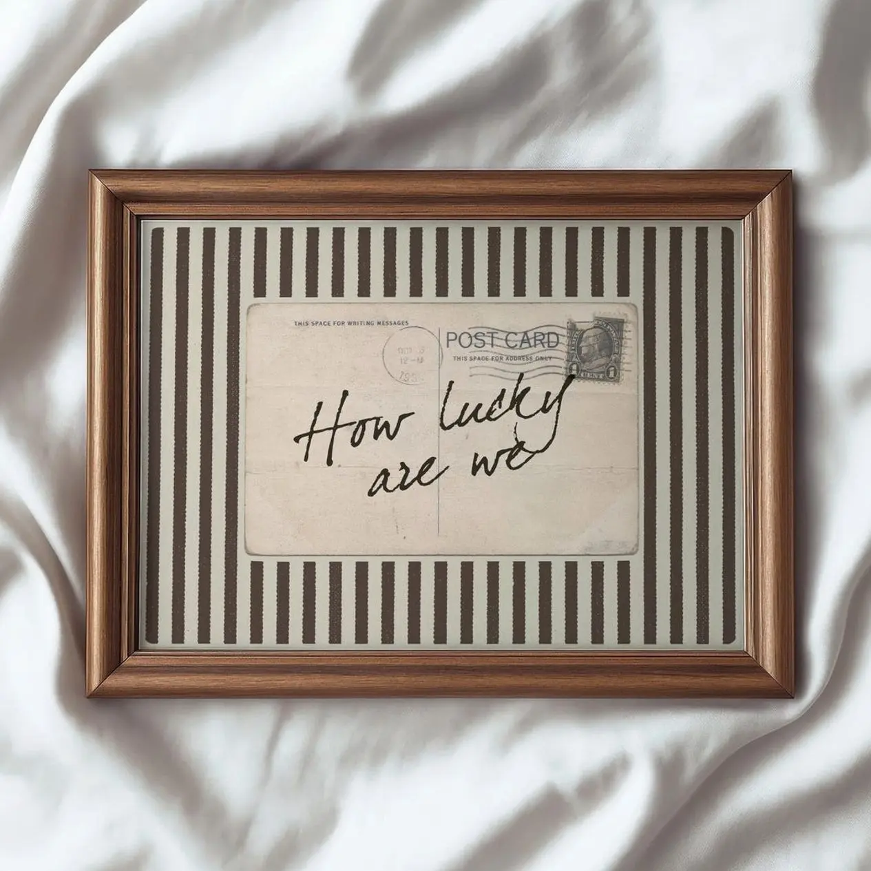 How Lucky Are We Wall Art – Vintage Postcard Quote Print