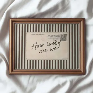 How Lucky Are We Wall Art – Vintage Postcard Quote Print