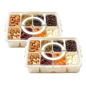 Bento Box 8 Compartment Leak Proof with Dividers Reusable Lunch Containers Leakproof Lunch Box for Adults Kids School Work Travel Storage