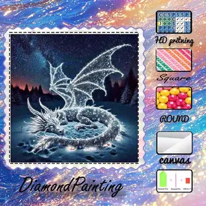 DIY 5D velvet fabric diamond painting kit, AB diamonds, fairy dust diamonds, crystal diamonds, dragon, brilliance, ice and snow, diamond embroidery, special craft diamond art kit, wall decoration, gift for family, loved ones, and friends.