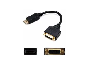 DisplayPort 1.2 Male to DVI-I (29 pin) Female Black Active Adapter For Resolution Up to 1920x1200 (WUXGA)