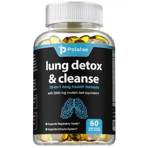 Pslalae Dietary supplements | Mullein Leaf Capsules | 15-In-1 Lung Health Formula for Respiratory, Immune & Purification Support | 10:1 Mullein Leaf Extract (3000mg Equivalent) | 60 capsules