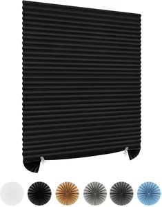Window Blinds Cordless Blackout No Drill Cut to Size Clip On Stick On Self Adhesive Temporary Blinds Pleated Paper Blinds for Windows Doors Shades for Home Nursery Bedroom Kitchen Bathroom