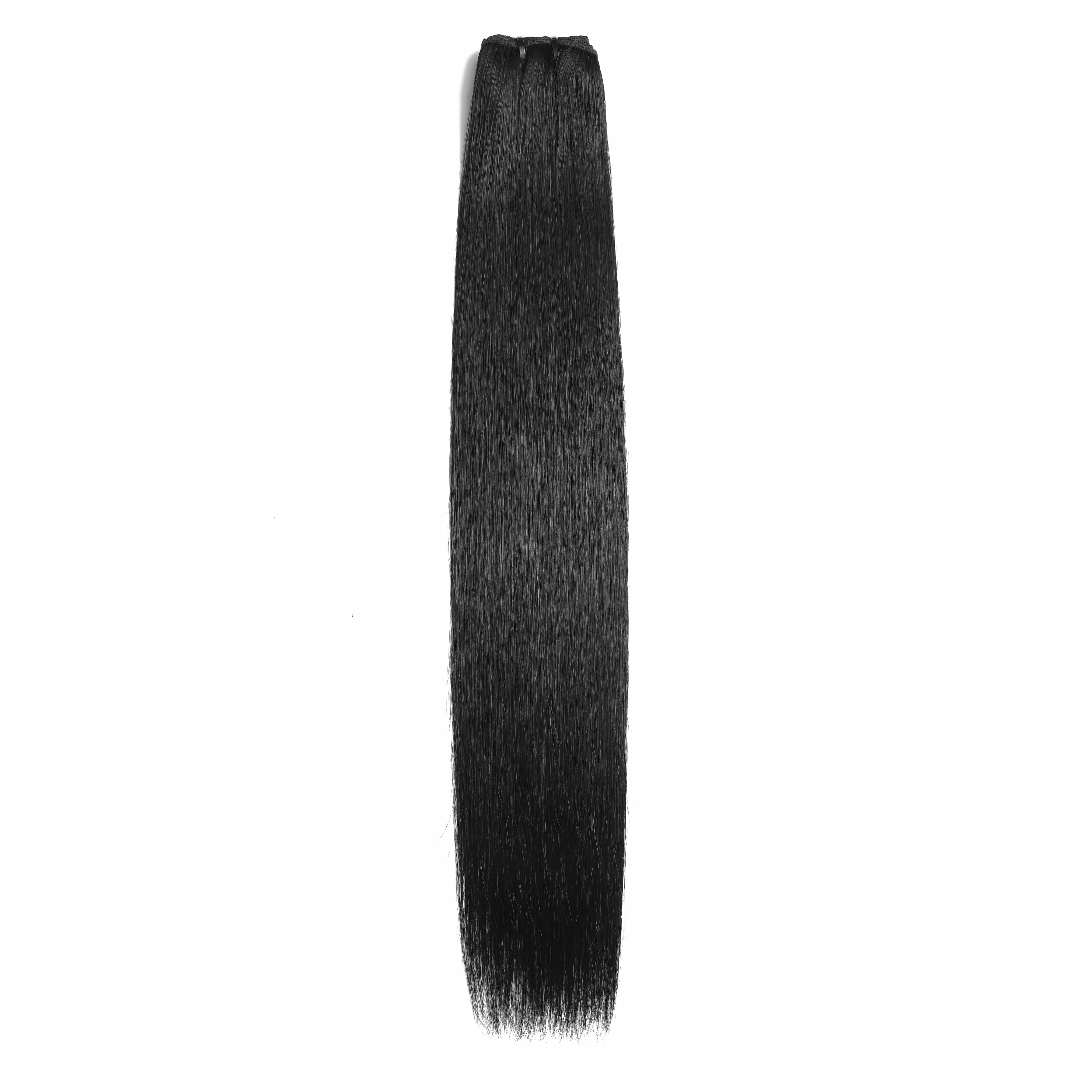 ChiChiFlow 12A Long Silky Straight Virgin Hair Bundles, 16-26in 3-Piece Unprocessed Brazilian Remy Human Hair Extensions, Quick Weave Sew-In, Natural Black for Women
