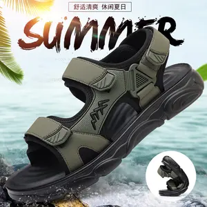 Beach Shoes for Men - Wide-Fit Adjustable Straps Vegan Leather Summer Fashion Sandal | Breathable Thick Soft Anti-Slip Sole | Quick Dry Sandals, Outdoor Sandal, Outdoor Entertainment | Stylish Slipper, Indoor Use | Outdoor Beach Shoe, Beach Casual Wear