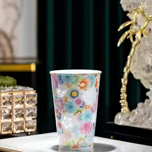 A59. Handmade Jingdezhen Ceramic Large-Capacity Wanhua 3D Hollow Cola/Coffee Mug, Light-Transmitting