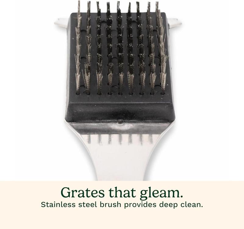 Stainless Steel 16.5" Long Handle Grill Cleaner Brush and Scraper for BBQ, Griddle, Grills, Cookout Tool, Grill Brush for Outdoor Grills BBQ Accessories