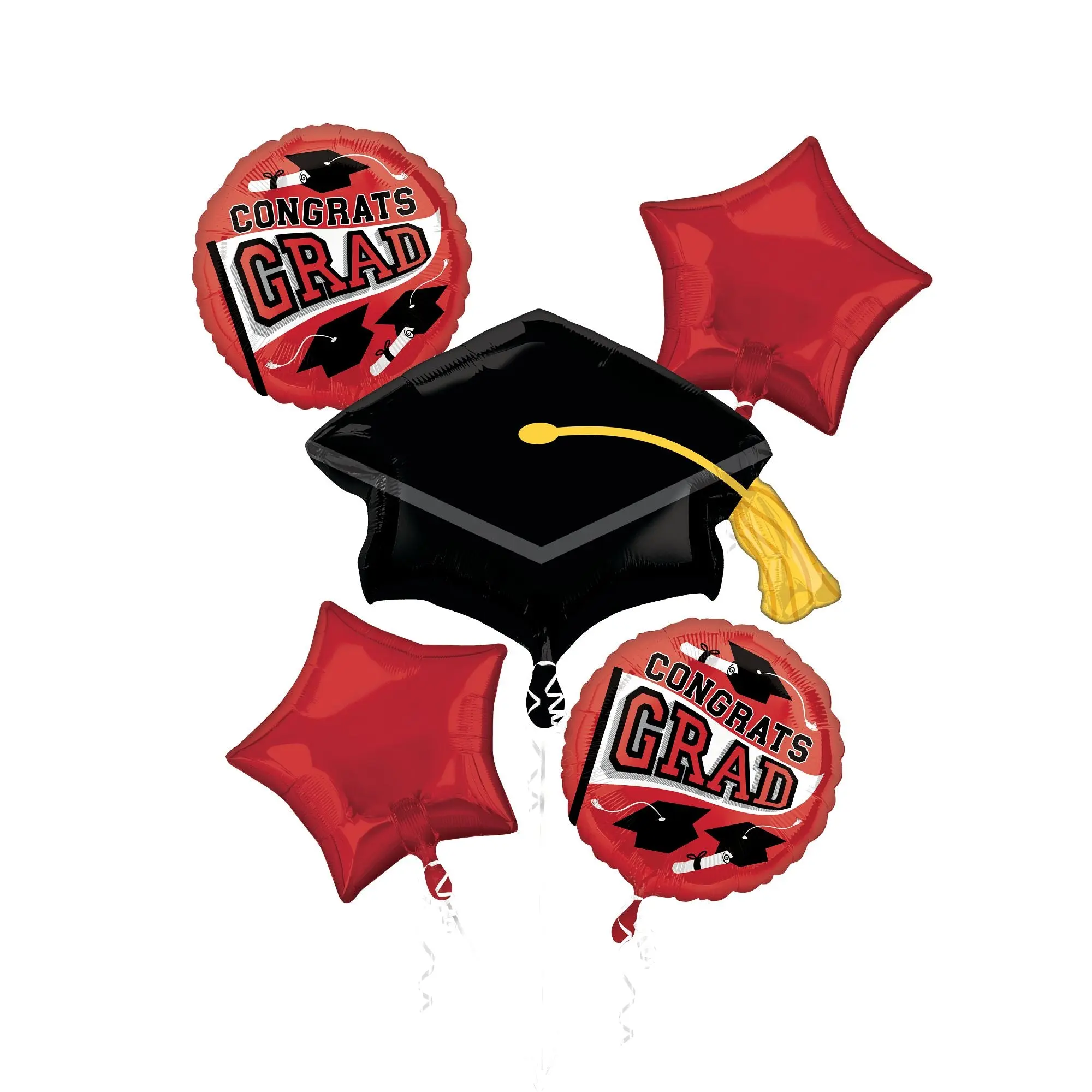 "Be True to Your School" Graduation Balloon Bouquet - Red & Black "Be True to Your School" Graduation Balloon Bouquet - Red & Black
