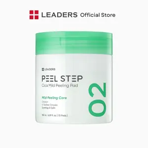 [LEADERS Official] Peel Step Cica Mild Peeling Pad – Gentle Exfoliating & Soothing Treatment Pads to Remove Dead Skin Cells, Reduce Redness & Irritation, Hydrate & Calm Sensitive Skin – 70 Pads / 180ml