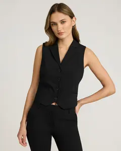 Express Stretch Cotton Notch Lapel Blazer Vest