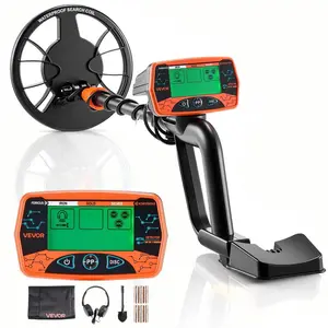 VEVOR Metal Detector for Adults, 10, Professional High Accuracy Gold Detector, IP68 Waterproof Search Coil with Display, Headphones, 5 Modes, Adjustable Length, for Detecting Gold Treasure Hunting