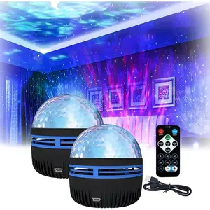 2 in 1 Northern Lights and Ocean Wave Projector with 14 Light Effects for Bedroom, Game Rooms, Home Theater, Birthday, Party, Led Lights for Wall Decor (Wave-2PCS)