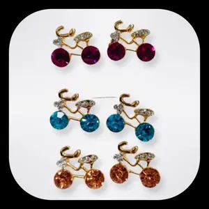 New Darling Rhinestone Bicycle Stud Earrings
