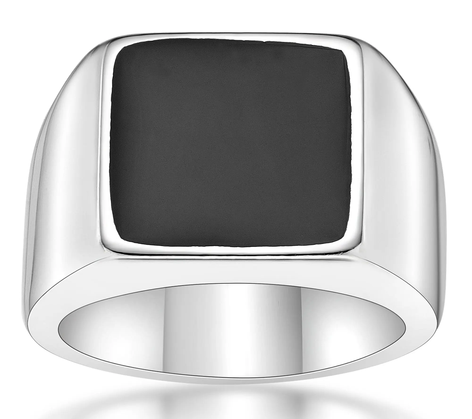 LYNX Men's Stainless Steel Resin Signet Ring