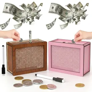 1000 Savings Challenge Box, Money Saver Box 1k Smash, Wooden Digital Save Piggy Bank for Adults Kids, Cash Vault Wooden Savings 10,000 Dollar, Caja De Ahorros, Cashbox Kakeibo