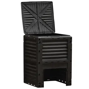80 Gallon Garden Compost Bin Outdoor Large Composter with Snap On Lid Pest Proof Wind Resistant for Kitchen Leftovers Grass Clippings for Eco Friendly Home Gardening