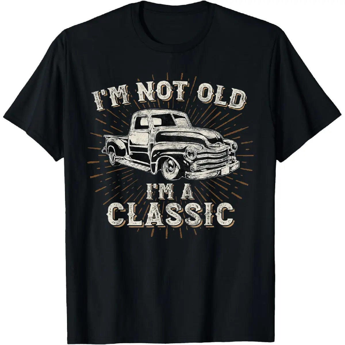 Cotton Printing I'm Not Old I'm Classic Retro Truck Distressed Design T-Shirt