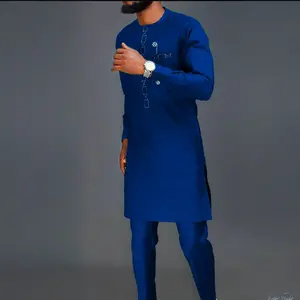 men's 2 piece set 2025 New African Ethnic Style Men's Embroidered Top And Pants