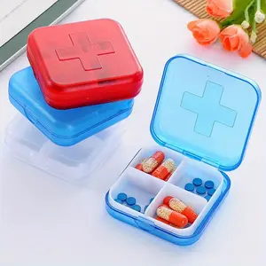 1Pc Divide The Mini Dispensing Box and Travel Portable Medicine Box, Jewelry Storage Box, Pill Organizer, Cute Pill Case, Household & Travel Accessories