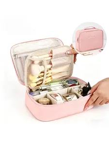 Multifunctional Makeup Bag, Waterproof Makeup Organizer, Large Capacity Brush Holder, Ideal for Travel, Beach, School, Holidays