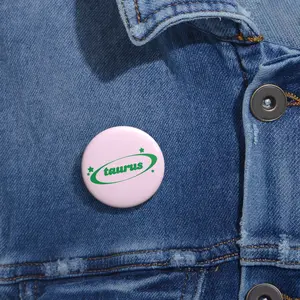 taurus (green) button (light pink)