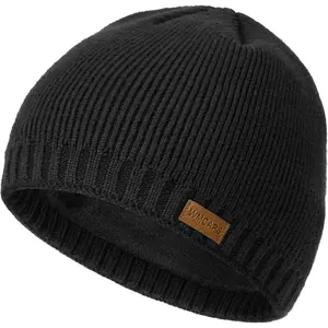 Winter Hats for Men n, Fleece Lined Knit Beanie Warm Soft Stocking Cap for Cold Weather Outdoor