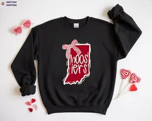 Indiana Hoosiers Sweatshirt, Cute Coquette Bow IU Hoodie, Indiana State Pride Shirt, Gameday Apparel, Retro Indiana University Fan Sweater