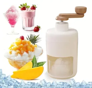 Portable Ice Shaver Hand Crank Snow Cone Machine Household Small Ice Maker Crusher For Making Shaved Ice Snow Cones Slushies ice crusher
