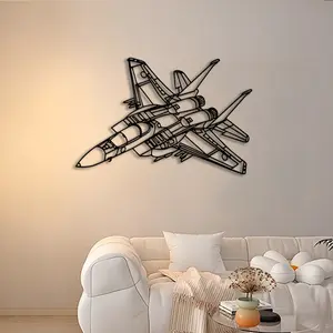1pc Fighter Jet Metal Wall Art, Modern Home Decoration, Hanging, Aviation Pioneer Statue Mural, Perfect for Hangar, Aviation Museum, Pilot Lounge Decor, Aviation Day Decor, Ideal Gift for Aviators, Artistic