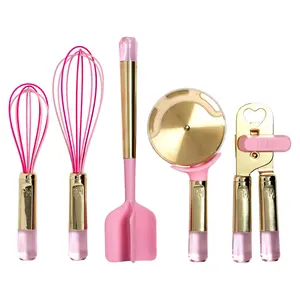 5 Piece Gadget Set with Pink Jewel Shaped Handle, Pink